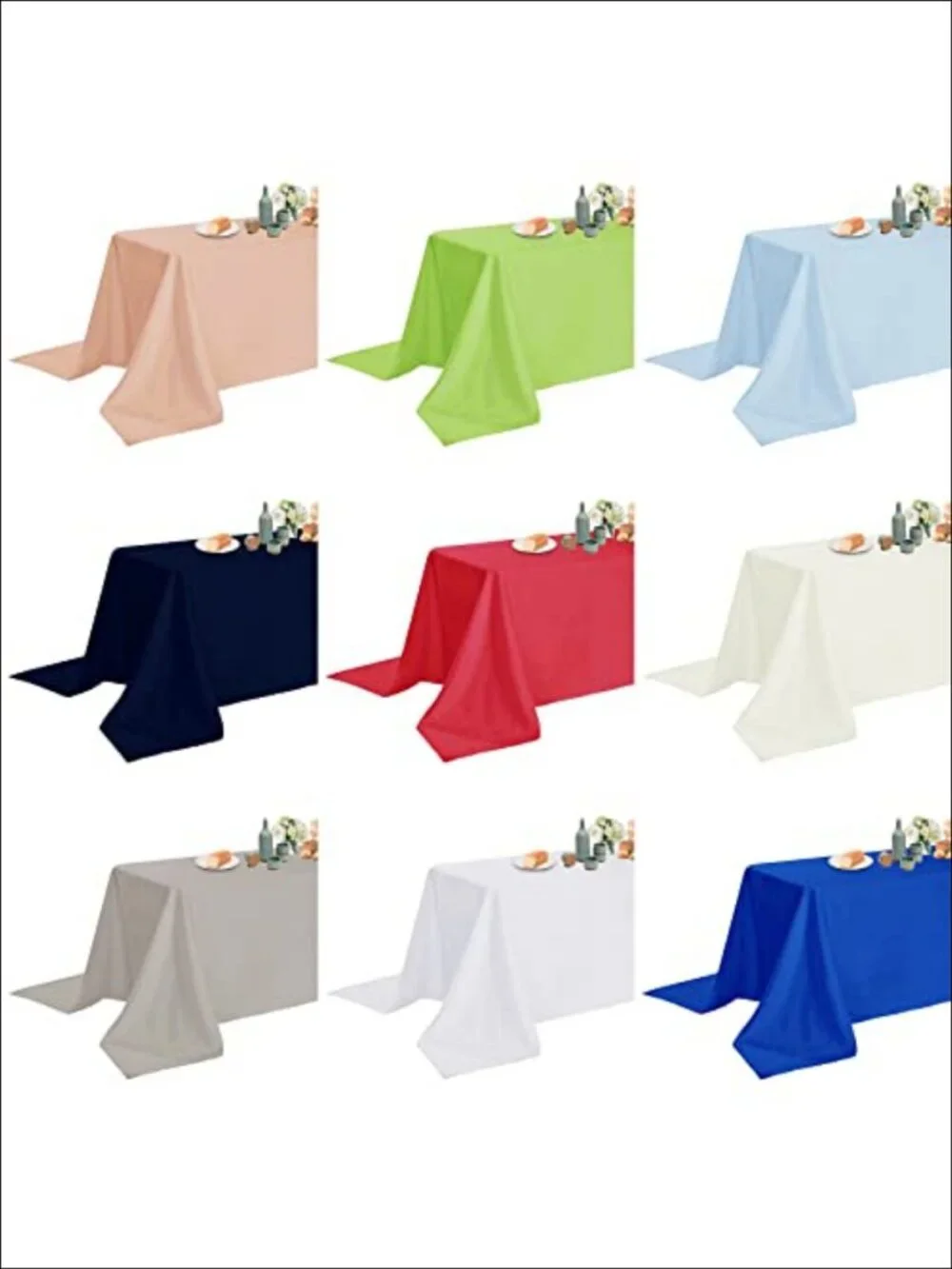 Waterproof Rectangle Tablecloth 90x132 Stain Resistant Wrinkle Polyester